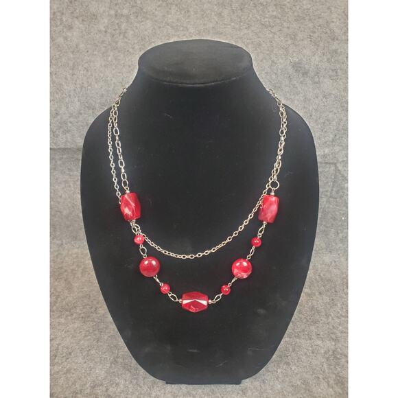 Jewelry Bundle Necklaces Red Pink Yellow Stones Paparazzi Dead Stock Modern - Picture 5 of 9